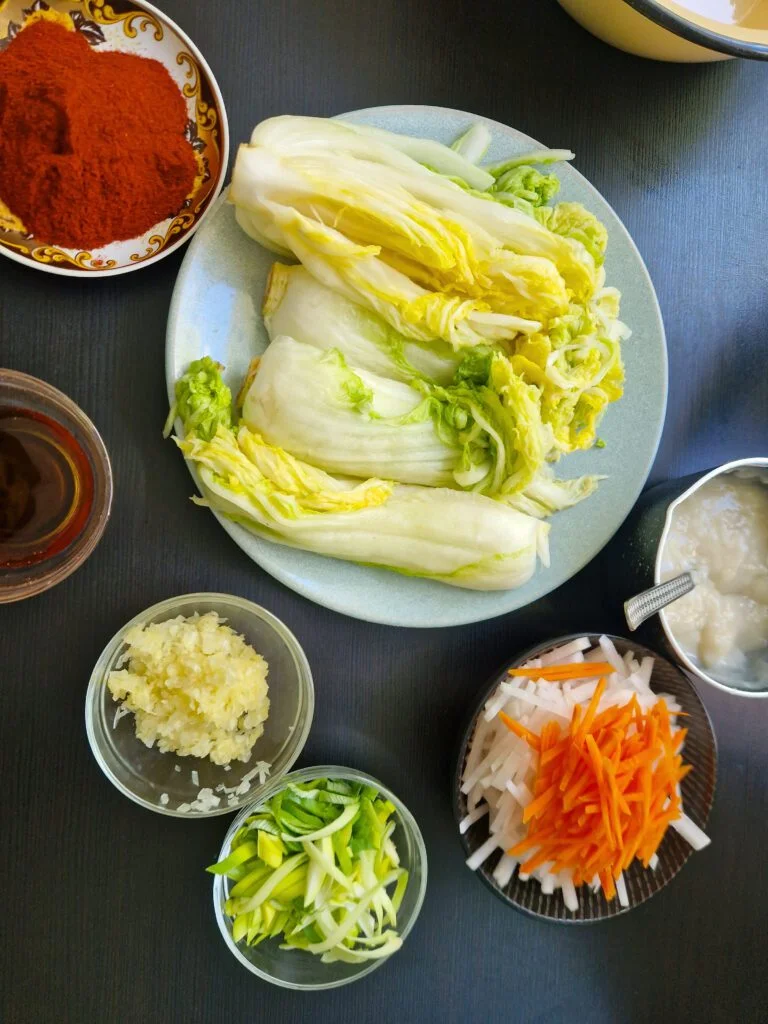 The ingredients that's you need for kimchi