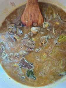Beef curry on process