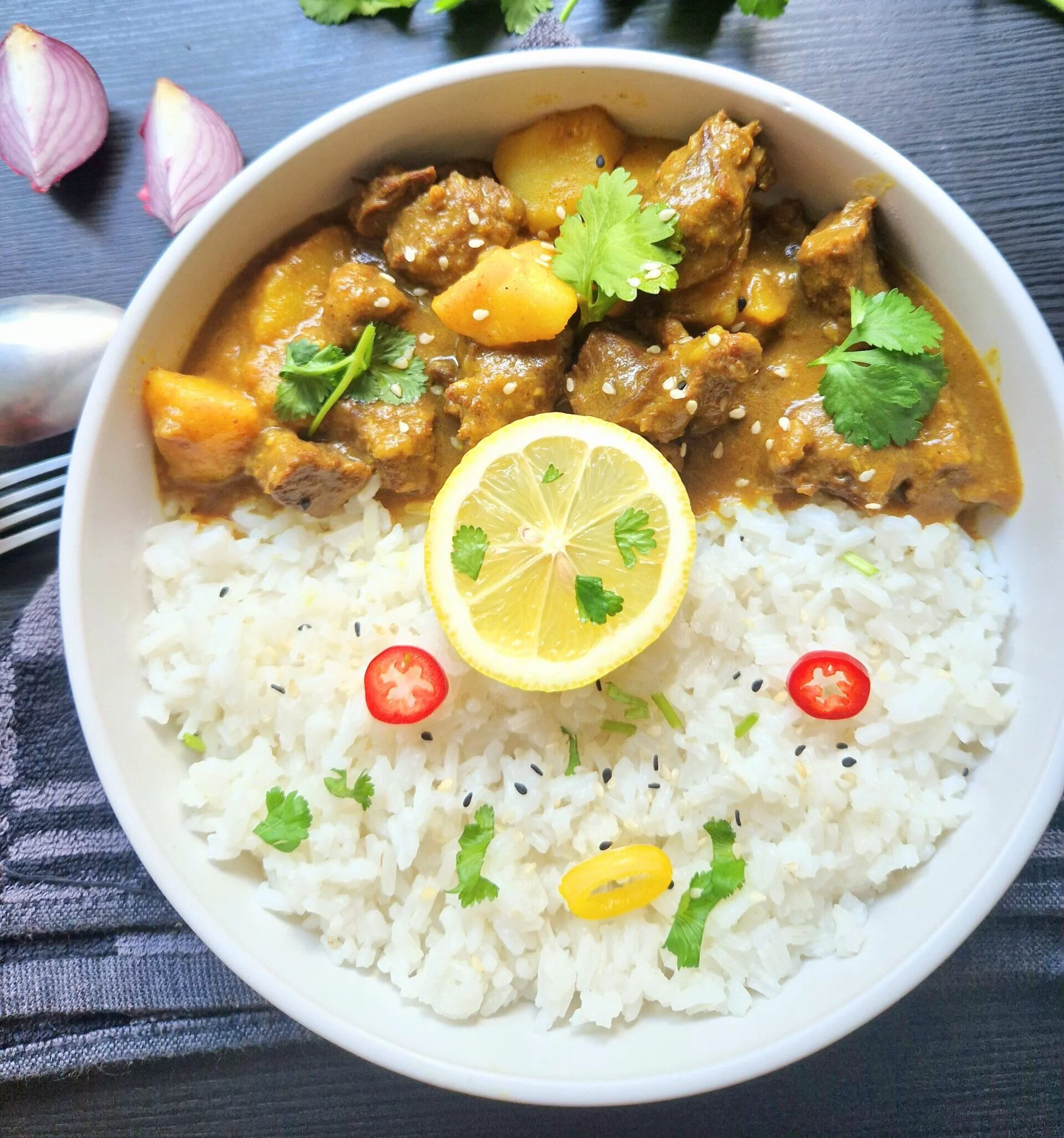 Beef and steam rice