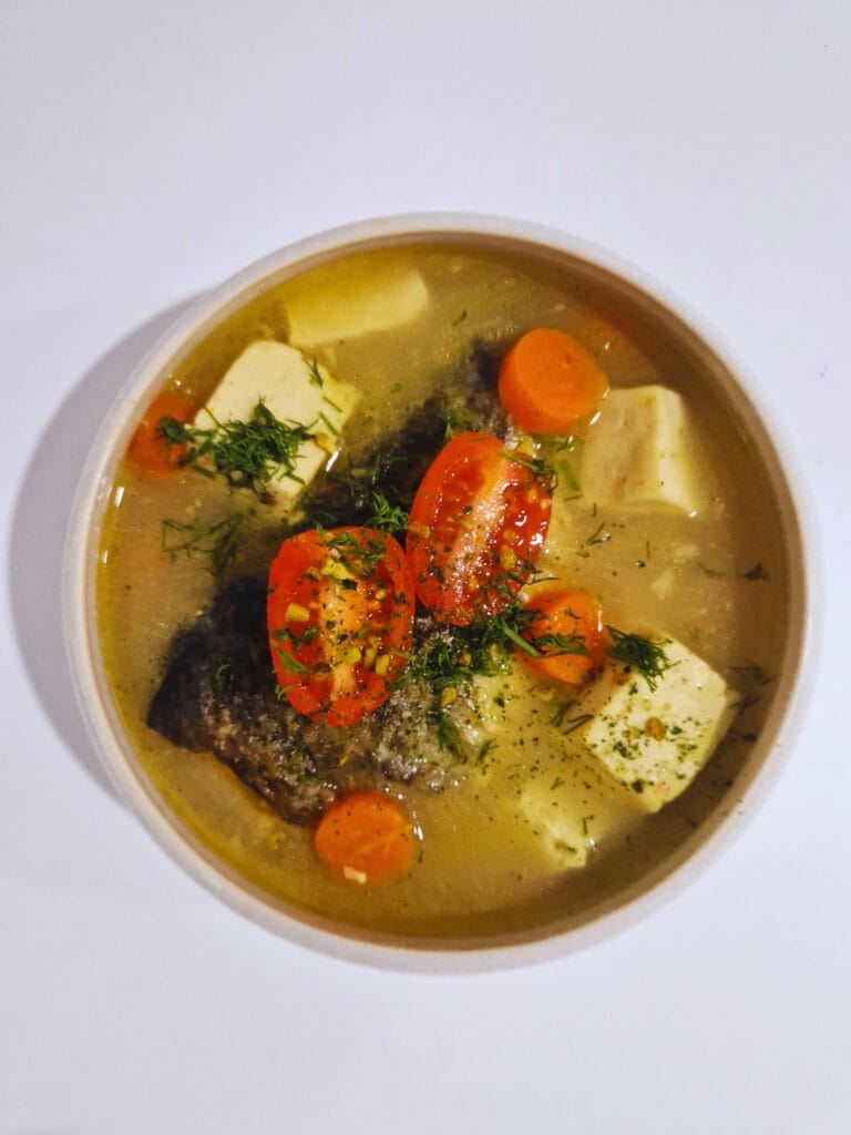 Salmon fish soup