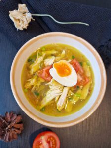Indonesian chicken noodle soup