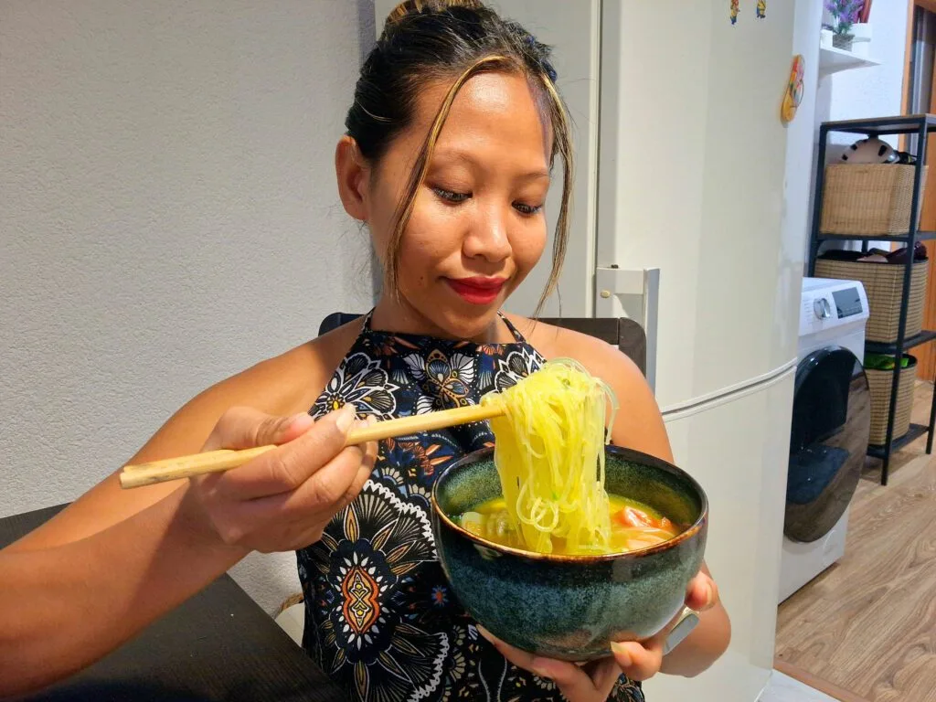 Soto Ayam (My Favorite Turmeric Chicken Soup!) 2 Enjoying my soto ayam