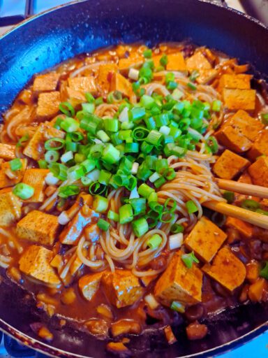 Mapo Tofu Noodles with Chili Oil