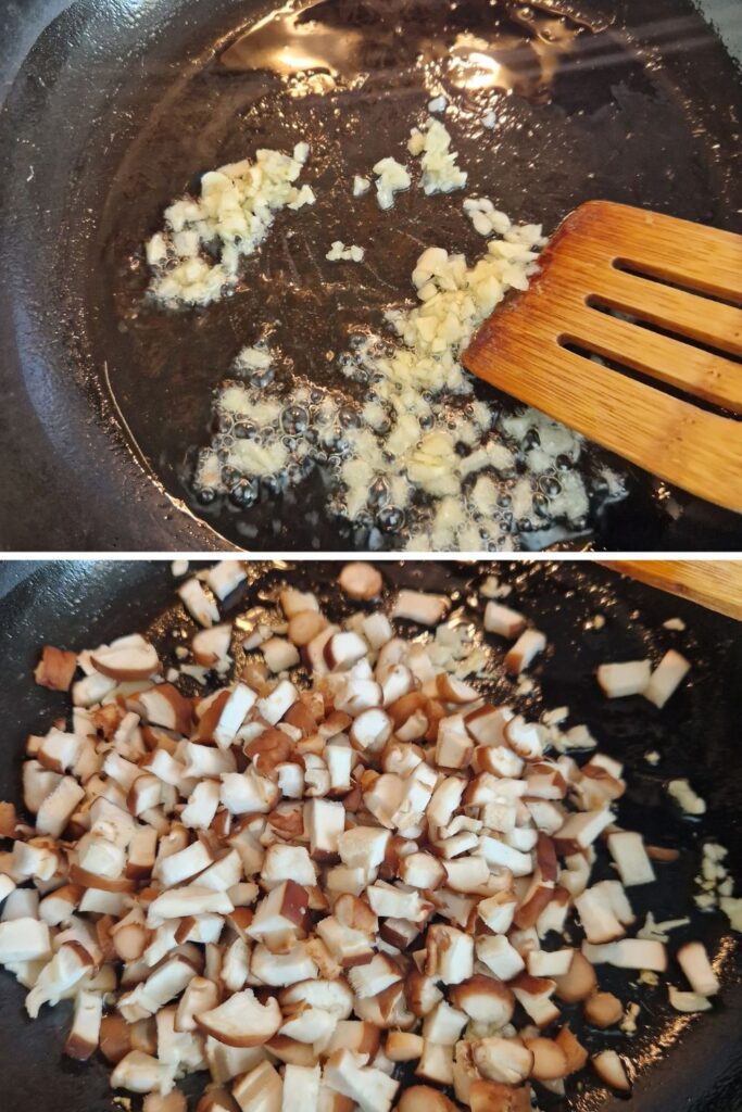 sauté garlic and mushroom 