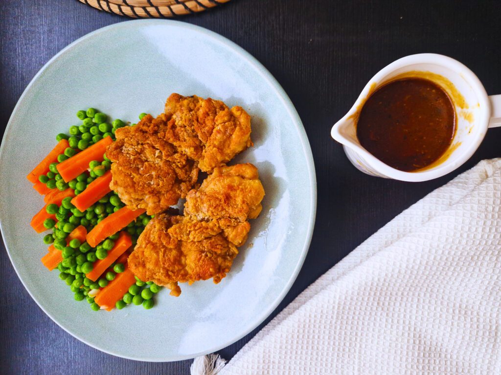 Juicy and crispy chicken chop