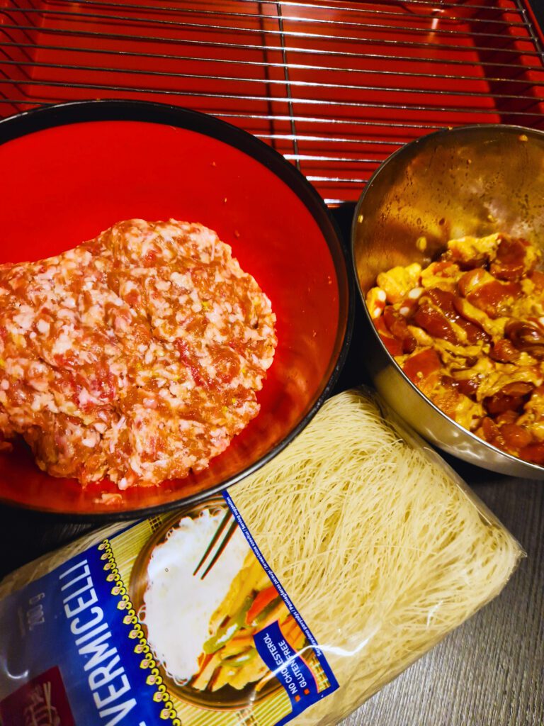 The ingredients that you need for bun cha