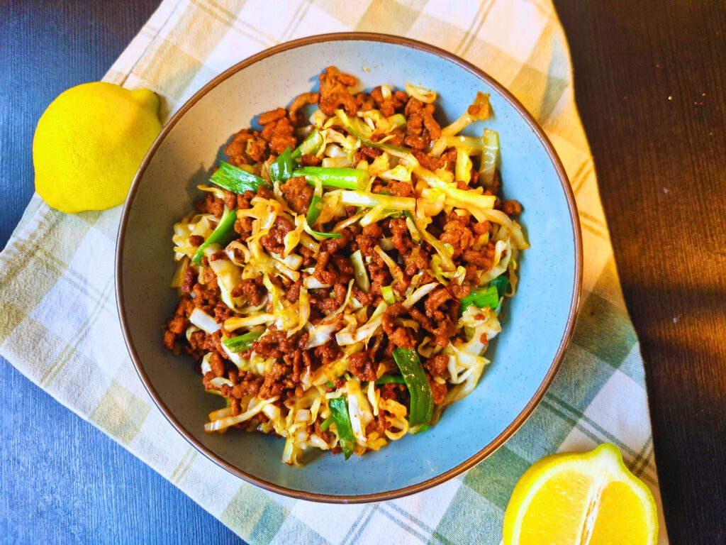 My favorite protein beef and cabbage stir fry