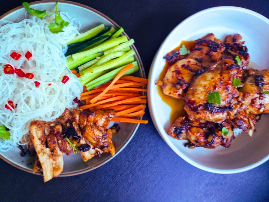Lemongrass chicken noodle. Fresh, fragrant, and finally ready.